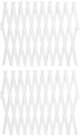 Gatuida Lot de 2 Treillis Extensibles pour Jardin : Treillis décoratif en Bois Blanc – Panneaux de muraux pour Plantes grimpantes d'extérieur (Vigne, Rosier, etc.)