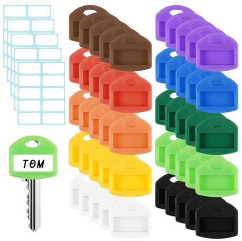 50 Piezas Tapas para Llaves de Silicona, 10 Colores Fundas para Llaves
