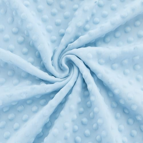 Tessuto pile al metro 100 cm x 150 cm, tessuto pile goffrato, tessuti al metro, tessuti per cucire, tessuti e stoffe, stoffa per cucito (Celeste)