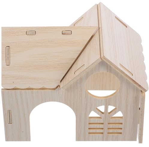 Toddmomy Maison en Bois pour Hamster, Cachette Légère et Résistante, Nid d'Intérieur Espace de Jeu, Adaptée pour Petits Rongeurs et Cochon d'Inde