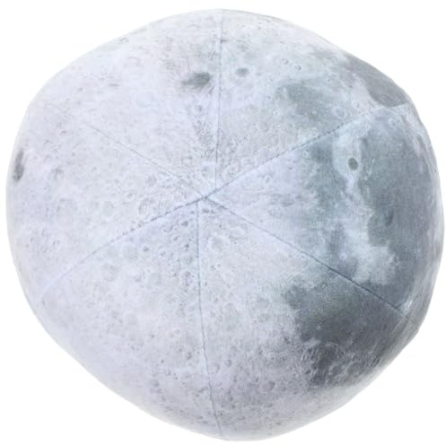 ERINGOGO Cojín Peludo Esférico de 17 Cm Diseño de Luna, Almohada de Bola de Peluche y Acogedora para Decoración de Habitaciones Infantiles y Sofá, Cojín Decorativo Planetario