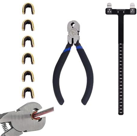 CLDURHGE Bogen Nockpunkt Set – Nocking Point Zange, T-Square Bogenschießen Werkzeug und 6 Nockpunkte für Recurvebogen und Langbogen Zubehör