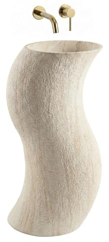 Lavabo De Pie Rea Melody Beige, Stone Imitation 49X39X84Cm