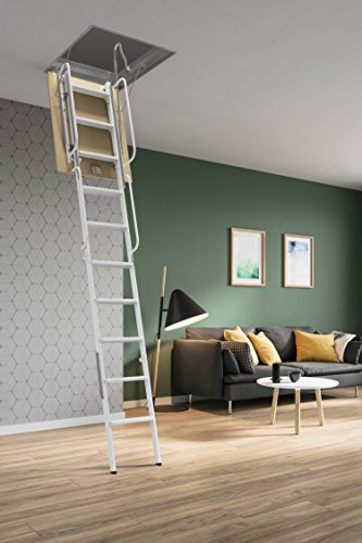 Scari 1043005090 Scala Retrattile Acciaio 50 x 90 cm Bianco