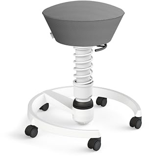 aeris Swopper Air – Ergonomischer Hocker mit extra weicher Polsterung – Bürohocker höhenverstellbar mit Rollen –Sitzhocker für einen gesunden Rücken, Feder Standard