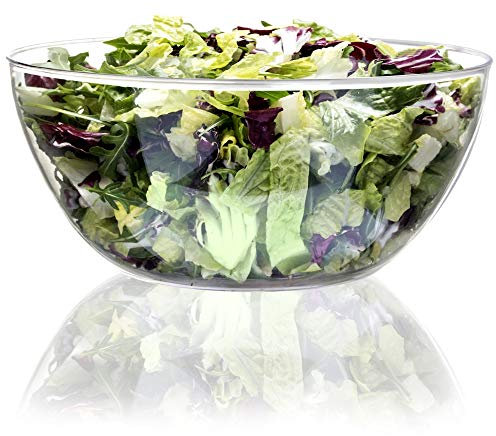 Youngever 4 Paquetes 3.5L Cuencos Grandes de Plástico Transparente para Servir, Cuencos para Ensalad