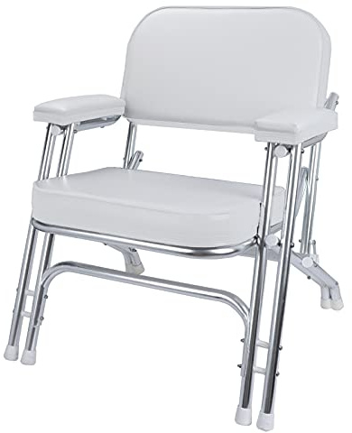 NESHULT Premium Folding Deck Chair Boat Seat, White