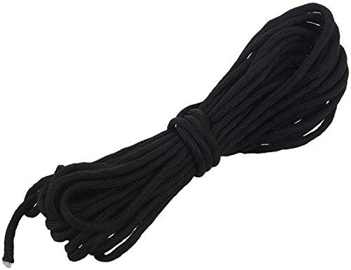 Dacvgog Paracord 550 Fallschirmseil, 7 Kernseile für Kletterseil, Schwarz, 25 ft