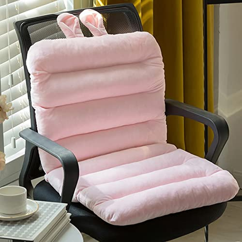 Yadlan Stuhlkissen mit RüCkenlehne KüChe, Sitzkissen für Stuhl mit Lehne, Kristall-Samt Stuhlauflagen Hochlehner PlüSch Polsterung, Sitzkissen Esszimmerstuhl Doppeltes rutschfest Sitzauflagen Rosa