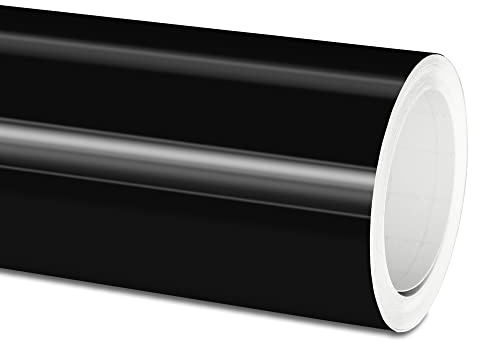 Actinium® Plotterfolie (12€/qm) 751c 070 Schwarz Glanz 5m x 63cm High Performance Cast Folie, gegossene Selbstklebende Autofolie glänzend