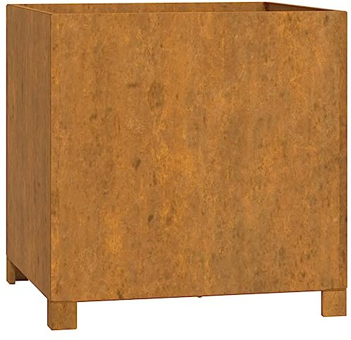 vidaXL Odlingslåda med ben rostfärgad 50x50x50 cm rosttrögt stål