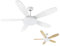 Noaton Ventilatore da soffitto con illuminazione Maia, bianco/acero, diametro 132 cm, motore DC 41 W, LED 24 W, telecomando, portata d'aria fino a 198 m3/min, asta di prolunga 15/25 cm