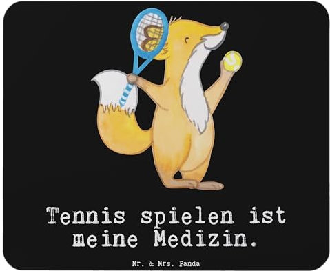Mr. & Mrs. Panda Mousepad Fuchs Tennis Spielen - Geschenk, Turnier, Tennisverein, pc, Ballsportart, Tennisclub, Mausmatte, Mauspad, Laptop