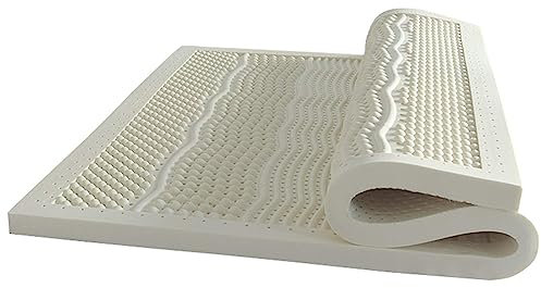 CoByda Matratzenauflage aus 100% Naturlatex – weiche Körpermassagematratze – mittlere Festigkeit, 2/3/4 Zoll Dicke Latexmatratze mit Bio-Bezug, 135 x 200 cm (53 x 79 Zoll)