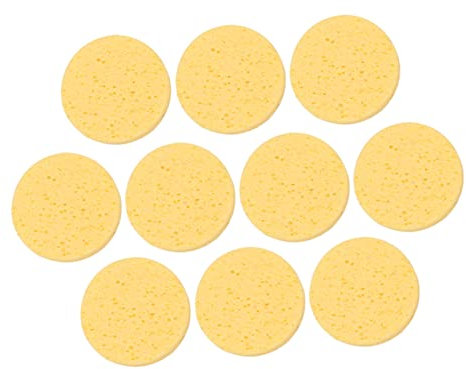 Angoily 10 Pièces Éponges de Visage, Nettoyantes Quotidiennes en Éponge Nettoyante Pour Le Visage, Ronde Eponge Demaquillante Naturelle Réutilisable à Rond pour Démaquillage