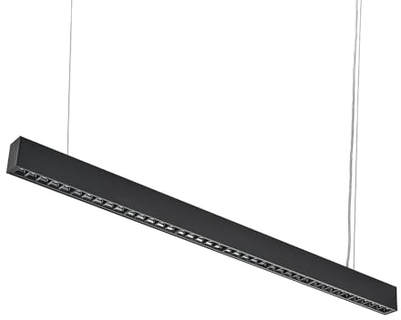 SILAMP - Regleta colgante LED, 120 cm, 35 W, color negro, blanco frío, 6000 K, 8000 K