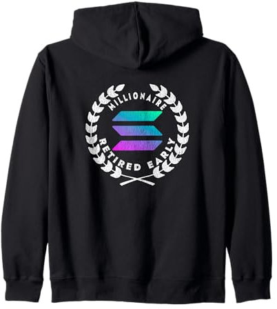 Solana Crypto Millionaire Sol Ventilateur rétro avec logo Sweat à Capuche