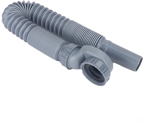 Sileduove Flexible Siphon, Grey PP Bathtub Drain Pipe, 90 cm, 1 Pack