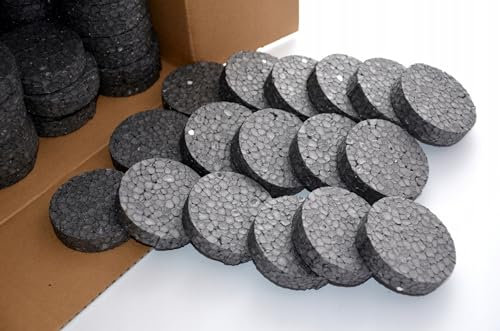 100 Stück EPS Styropor Abdeckkappen Rondelle Ø 67 mm Dicke 16 mm Styropor-Scheibe Für Dämmstoffdübel Tellerdübel Fassadendämmung Wärmedämmung Fassade Zubehör Für Dämmung im WDVS (Graphit, 100 Stück)
