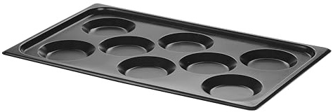 HENDI Plaque de cuisson GN 1/1 Convectomat – 8 moules ronds – Plateau de four pour œufs au plat, omelettes, pancakes, crêpes – Revêtement antiadhésif – 260°C – 530x325x(H)26mm – Acier inoxydable