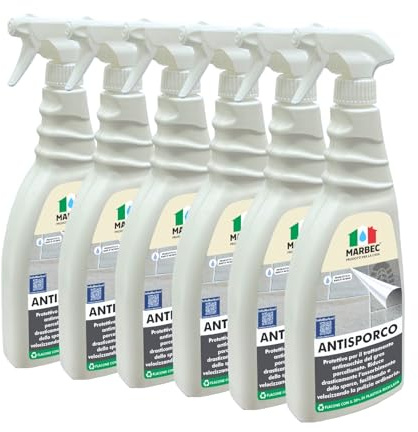 MARBEC ANTISPORCO 750MLx6PZ Protettivo antimacchia specifico per pavimenti e rivestimenti in gres porcellanato opaco, lucido o lappato.
