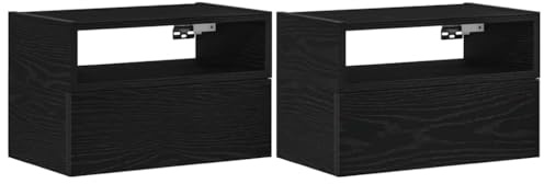 vidaXL Väggmonterade sängbord 2 st svart 45x26x28,5 cm, sängskåp, sänglådor, sovrumslådor, sänglåda, sovrumslåda, väggmonterat sängbord