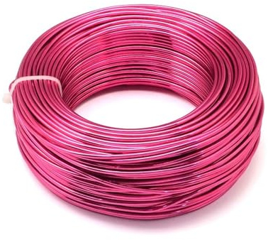 VONCYKI Aluminiumdraht, 500 g, 0,8/1/1,5/2/3/3,5/4/5/6 mm, Aluminiumdraht, Schmuckzubehör für Schmuckherstellung, Basteln, Violett, Rot, 4 mm, ca. 16 m