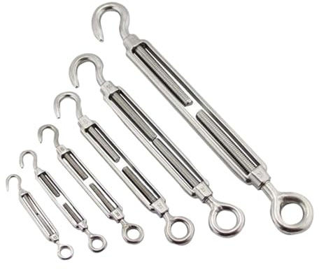 Acciaio inossidabile 304 M12 Tenditore Gancio Gancio Occhio Cavo Filo Dispositivo con Catena di Regolazione M4 M5 M6 M8 M10 Oo Tipo Cc