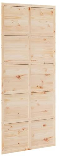 Porte de grange 90 x 208 cm en pin massif 850641