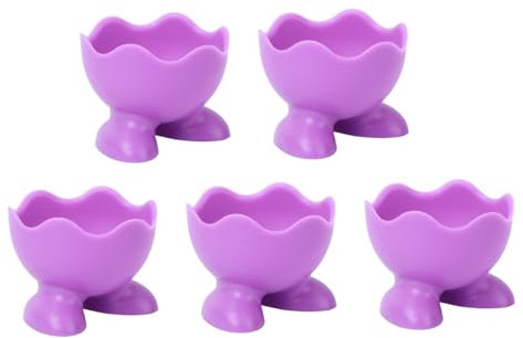 Cabilock Porta Huevos De Silicona 5 Unidades Patas Soporte para Huevos Cocidos Color Aleatorio Taza para Cocina y Decoración Multifuncional