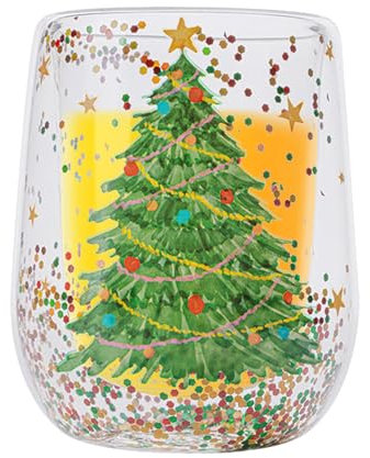 Generisch Wasserbecher aus Glas,Weihnachtsbaum-Glasbecher,Weihnachtsbaum Glas Milchbecher-Transparente Weihnachtsbecher aus für Tee, Kaffee, Latte, Cappuccino