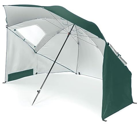 Ombrellone da Spiaggia da Pesca 240 Cm, Ombrellone Portatile con Protezione UV per Piscina e Spiaggia(Green)