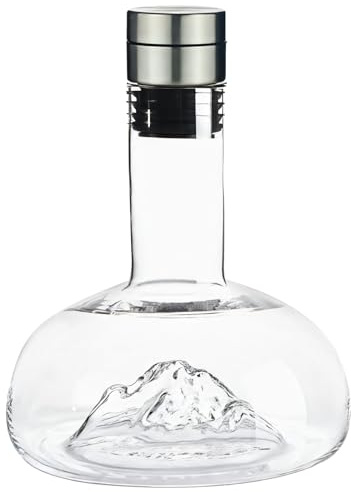 Carafe à décanter à whisky avec motif montagne, 1200 ml en verre transparent, carafe à décanter sans plomb pour vodka bourbon, excellent cadeau pour homme et femme