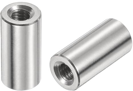 sourcing map M5 runde Verbindungsmuttern aus 304 Edelstahl, 20 mm Länge, Hülsenstange, Bolzenmutter für Halterung, M5 x 20 x 10 mm, 12 Stück