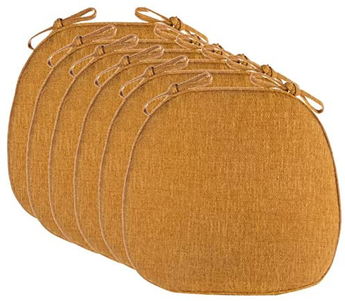 6-Piece Removable Kitchen Chair Cushions Stylish Soft Pads for Dining Room & Office Comfortable Upholstered Seat Cushions with Ties for Living Room Seating