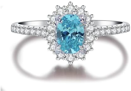 Bellitia Jewelry Bague pour femme en argent sterling 925/1000 avec rubis, bague à la mode avec pierres rouges pour femme, bijoux cadeaux pour Fête des mères, la Saint-Valentin