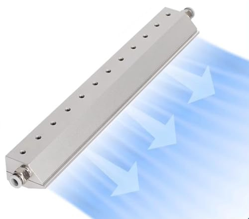 Soplador de cuchillo de aire industrial para eliminación de polvo, construcción de aleación de aluminio, compatible con compresores de aire para una limpieza eficiente de la línea de producción
