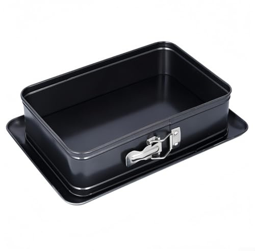 Honseadek Molde desmontable rectangular, molde rectangular para tartas con fondo extraíble, bandejas rectangulares para hornear tartas de queso para tortas, mousse de pastel de queso