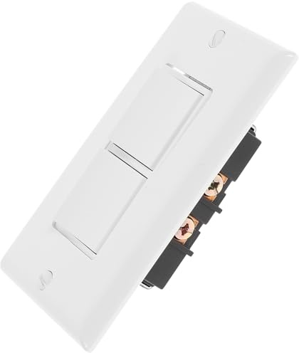 Genérico Interruptor Doble de 10 120 V 2 Unidades Independientes con Tornillo de Tierra Color Blanco con Placa de Pared para Uso Residencial y Comercial Control de Lámparas Eléctricas