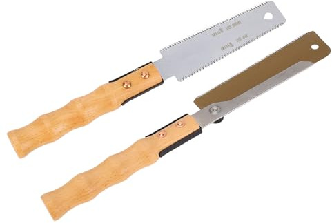 ViaGasaFamido Japansk Baksåg med Fin Tanddesign SK5 Handsåg i Kolstål för Träbearbetning Ergonomiskt Grepp Våttorrt Träkapning Dubbelsidig Såg