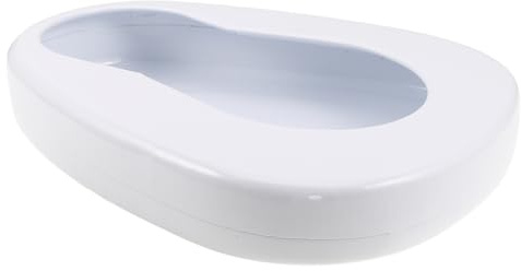 GLEAVI Bacinilla para Pacientes Encamados de Hierro Blanco Diseño Ergonómico y Portátil, Adecuado para Cuidado de Ancianos en Hospital o Domicilio