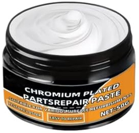 NevPuose Chrom-Politur für Autos, 50g Kratzerentfernung Creme, Inklusive Kratzerentferner für Fahrzeuge, für Boote Autos Reifen LKW SUV Wohnwagen Verchromte Zierleisten Türgriffe Glasscheiben
