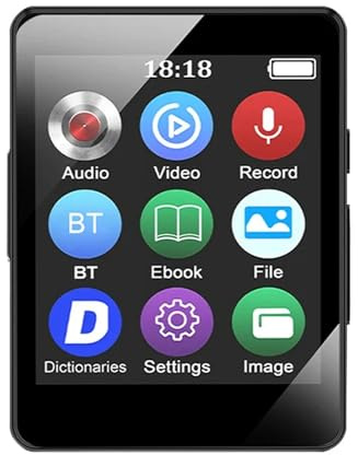 AUYXSSZ HiFi MP4 Video Player With Bluetooth Compatibility For Stable Performance HiFi MP3 Player ABS Screen E-book Clock, With 64G
