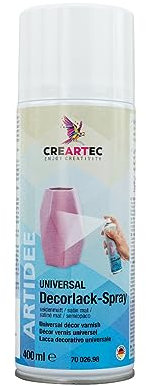 CREARTEC Klarlack-Spray 400 ml für Gips Papiermaché Pappe lichtecht wasserfest wetterfest Made in Germany ganzjährig einsetzbar Seidenmatt