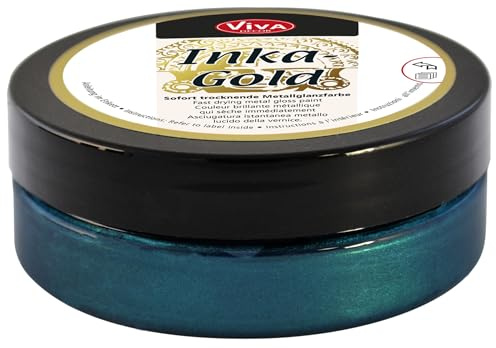 Viva Decor Inka Gold 62,5g (Petrol) - Einfach auftragbare, wachshaltige Metallic Polierpaste. Schnell Trocknender Metallglanz, Hochglanz-Effekte für DIY. Dekorpaste für Holz, Ton & Terracotta