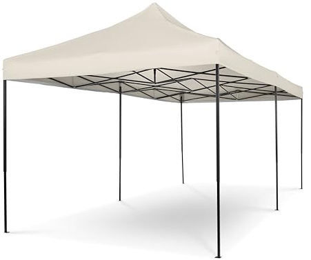 All Seasons Gazebos | Tonnelle Pliante 3x6m avec Pack d'Accessoires | Matériaux Robustes, Entièrement Imperméable et de Haute Qualité (Crème)