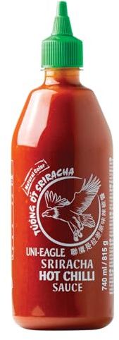 UNI-EAGLE Sriracha Chili Sauce I Scharfe Chili-Sauce mit Knoblauch & Chilischoten I Würzige Thai-Sriracha Sauce I Ideal als Dip & Würze I 1 x 740 ml