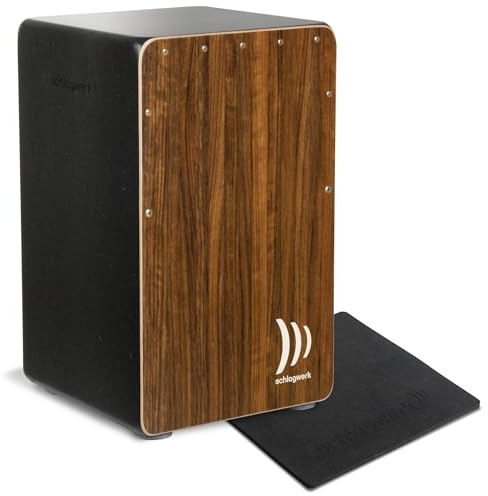 Schlagwerk CP584 Cajon Super Agile Brown Sugar - individuell und stufenlos einstellbare Snare Technologie - Klangholz - sehr kontrolliere Bässe - inklusive Sitzkissen - Made in Germany