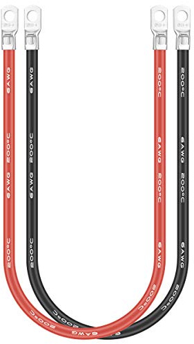 Jtron 6 awg kabel Kabelstecker für Autobatterieschalter Kabelverkleidung aus reinem Kupfer silikon kabel 16 mm² core. 1,6 Ft x 2 M8