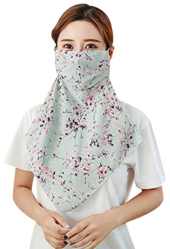 YJZQ Masque à Foulard Anti UV Sport Cagoule Antipoussière Cache cou Demi Visage Protège Cyclisme Bandana UPF50+ Femme Masque Séchage rapide